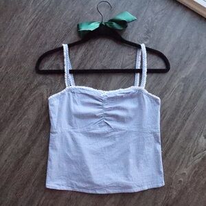 Brandy Melville blue and white check top